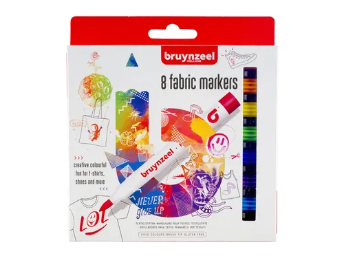 Textielstift Bruynzeel Teens assorti 8 stuks