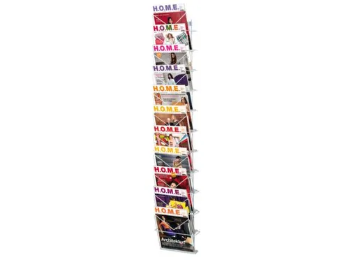tijdschriftenwandhouder HxBxD 1420x260x140mm v. 11 tijdschriften