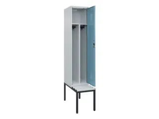 locker met bank,voor scheiding van kleding,HxBxD 2120x400x815mm,1vak - 1