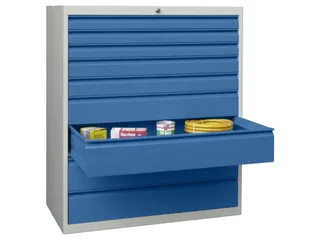 ladekast HxBxD 1200x1023x600mm 9laden RAL7035 front RAL5012 - 2