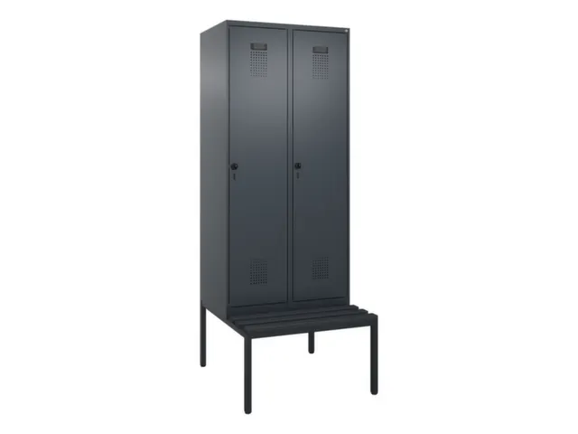 locker met bank,voor scheiding van kleding,HxBxD 2120x800x815mm,2vak
