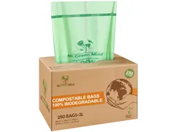 Afvalzak bio Mr. Green Mind 26x29cm 2-3 liter dispenser 250 stuks