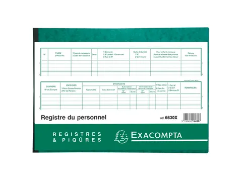 Piqure 21x29,7 Du Personnel 20bl