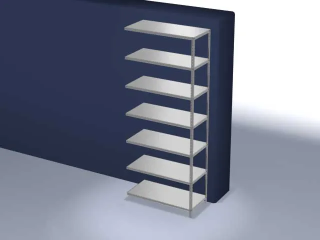 magazijnstelling,aanbouwveld,HxBxD 3000x1300x600mm,vaklast 125kg