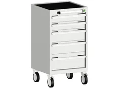 ladekast verrijdbaar 980x525x525mm 5laden RAL7035 front RAL7035