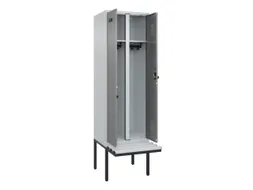 locker met bank,voor scheiding van kleding,HxBxD 2120x600x815mm,2vak