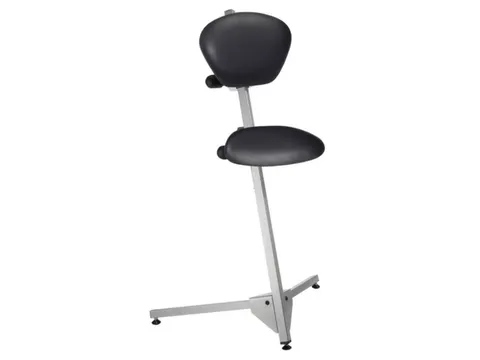 Stahulp Staalbuis Zitting Skai Zwart Onderstel Grijsaluminium