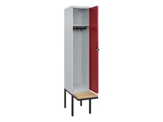 locker met bank,HxBxD 2120x400x815mm,1vak,vak B 400mm,draaigrendel - 2
