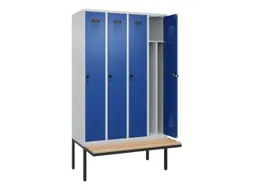 locker met bank,voor scheiding van kleding,HxBxD 2120x1200x815mm,4vak