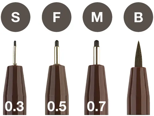 Tekenstift Faber Castell Pitt Artist Pen 4 Stuks Etui Sepia