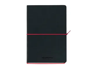 Notitieboek Aurora Tesoro A5 192blz lijn 80gr zwart rood - 1