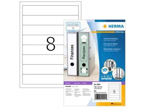 Herma 4290 Rugetiket 192x34 mm Wit permanent klevend 800 stuks