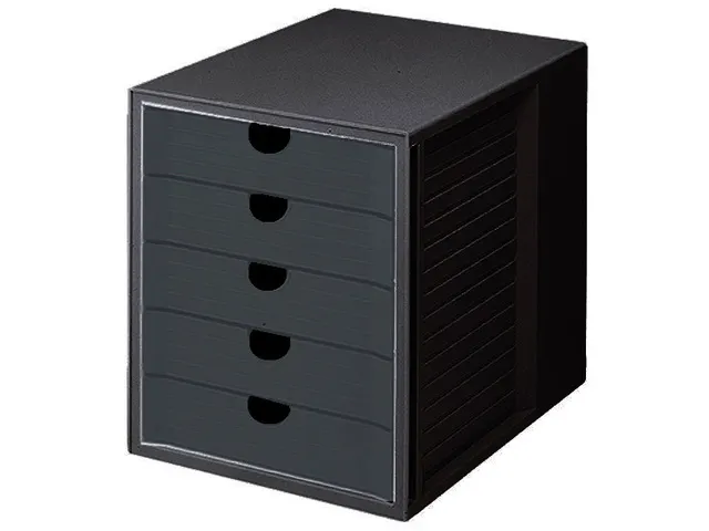 Module tiroirs HAN 5 tiroirs fermés noir