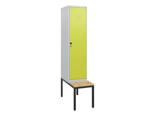 locker met bank,HxBxD 1950x400x815mm,1vak,vak B 400mm,draaigrendel