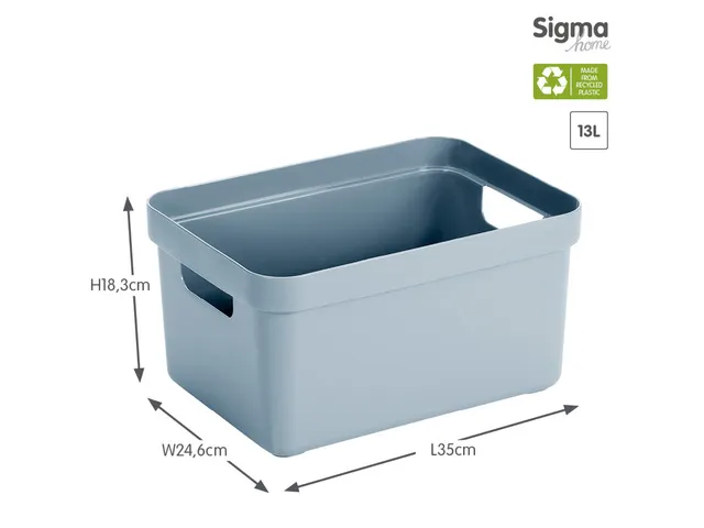 Sigma Home opbergbox 13L blauw - 35x24,6x18,3cm