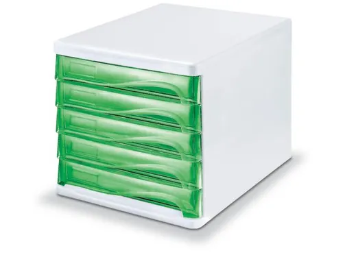 ladeblok,5lade(n),HxBxD 250x265x340mm,kunststof,wit