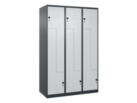 Z-garderobekast,HxBxD 1850x1200x500mm,vak B 200/400mm,draaigrendel