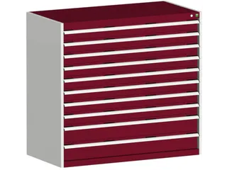 ladekast HxBxD 1200x1300x650mm 10laden zware lasten RAL7035 RAL3004 - 2