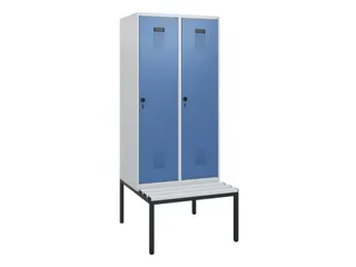 locker met bank,HxBxD 1950x800x815mm,2vak,vak B 400mm,draaigrendel - 2