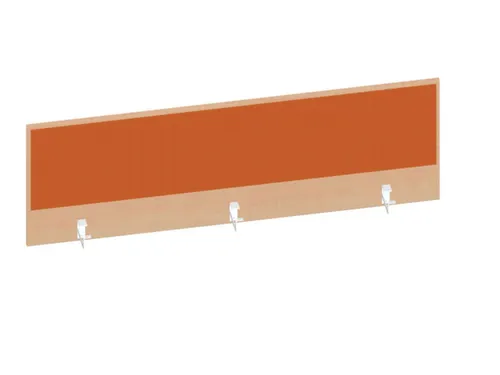 baliepaneel,v. bureau,aanbouw achter,B 1600mm,NE-esdoorn,BN3012-oranje