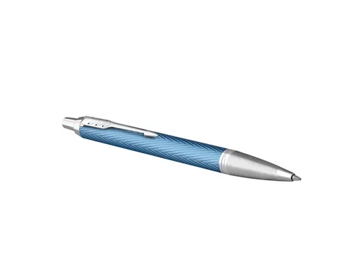 Balpen Parker IM Premium Grey Blue CT Medium Blauwe inkt