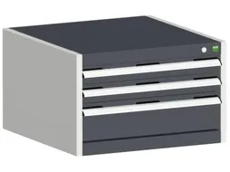 ladekast HxBxD 400x650x525mm 3laden RAL7035 front RAL7016