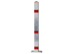 Afzetpaal Vierkant 70X 70M Vast Bodemplaat Spitse Kop Verzinkt/rood