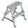 dubbele aluminium ladder,beide zijden,2x2trede(n),bordes H 0,43m