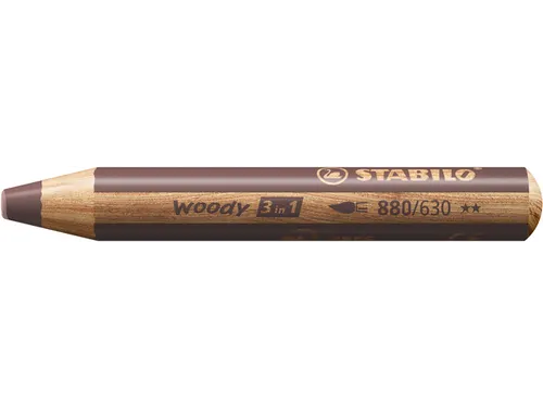 Kleurpotloden STABILO 880 woody 3 in 1 multitalent bruin
