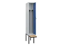 locker met bank,voor scheiding van kleding,HxBxD 2120x300x815mm,1vak