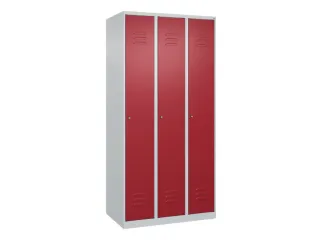 locker,HxBxD 1850x900x500mm,3vak,vak B 300mm,cil.-slot,staand op vloer - 1