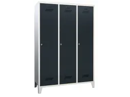 lockerkast,HxBxD 1850x1200x500mm,3vak,RAL7035,front RAL5010