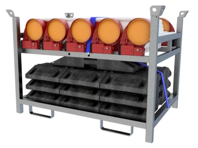 Bakenset,10Bakens M. Lampen,Voetplaten,1Opslag-/Transportpallet