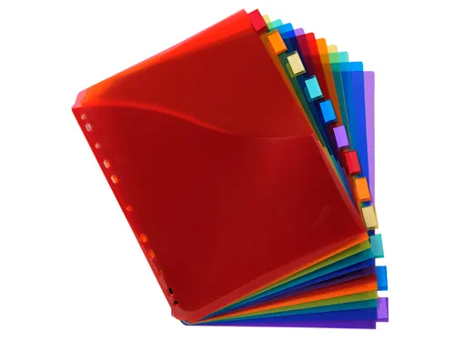 Tabbladen PP A4+ L-m ap + etiket 12 tabs
