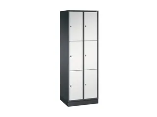 lockerkast,RAL 7021/RAL 7035,HxBxD 1950x620x500mm,2x3vakken,cil.-slot - 2