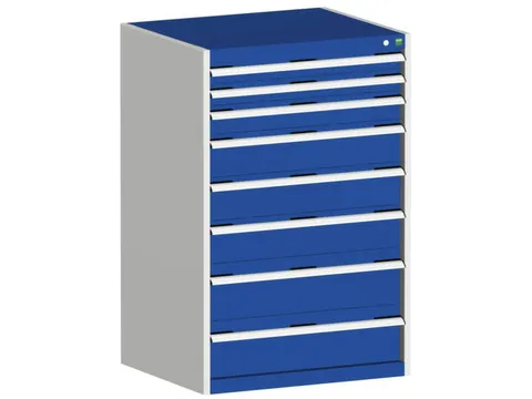 ladekast HxBxD 1200x800x650mm 8laden romp RAL7035 front RAL5010