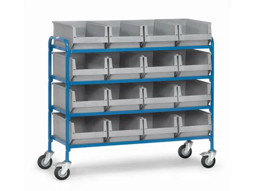 bijzetwagen,draagverm. 250kg,4etage(s),open,laadvl. LxB 1250x470mm