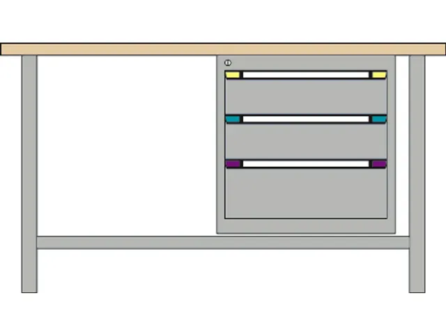 établi,HxlxP 840x1500x700mm,RAL7035,face avant RAL7035