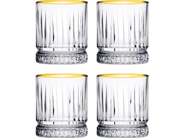 Verre Tumbler Elysia 35,5cl Transparent doré Boîte 4 pièces