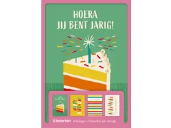 Hallmark Wenskaarten Hoera jij bent jarig! 8 Stuks Assorti