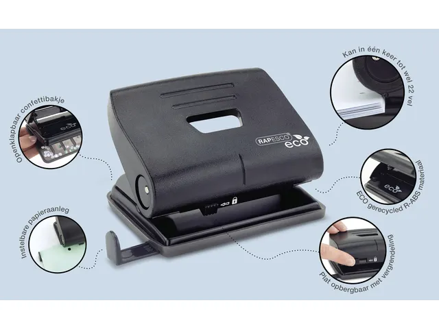 2-gaats perforator ECO 20 vellen zwart