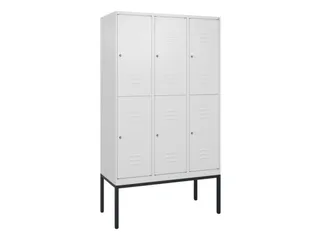 dubbeldekse locker,HxBxD 2120x1200x500mm,3x2vak.,vak B 400mm,cil.-slot - 1