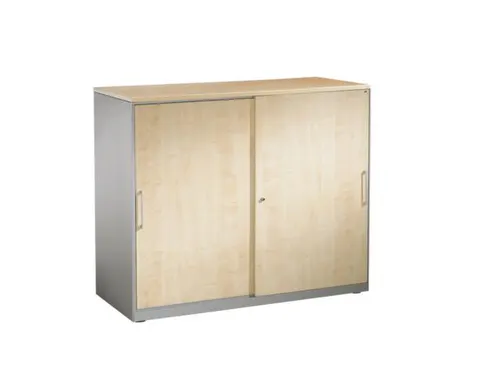 Schuifdeurkast Hxbxd 915x1200x440mm 2oh Blank Aluminium/esdoorn