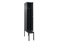 locker met bank,voor scheiding van kleding,HxBxD 2120x300x815mm,1vak