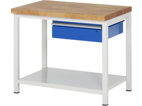 werkbank,HxBxD 840-1040x1000x700mm,beukblad,draagverm. 1250kg,4voeten