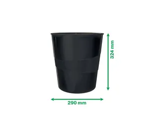 Papierbak Leitz Recycle range 15 liter zwart - 2