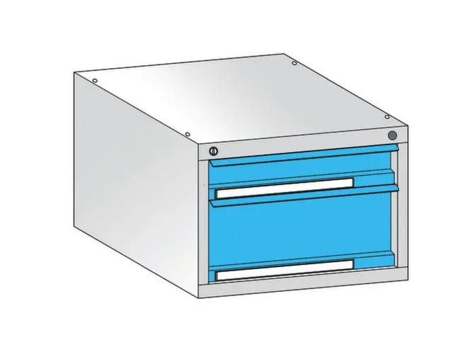 Kastonderbouw 2Laden H 1X 120Mm H 1X 240Mm Afsluitbaar Front Ral5015