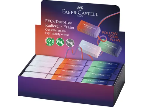 Gomme Faber-Castell PVC Flow Edition présentoir 24 pièces