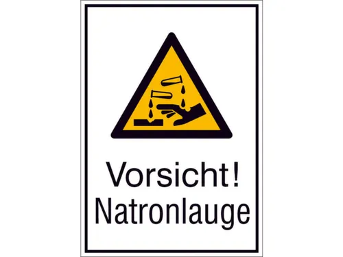 waarschuwings-combibord,v. binnen/buiten,Pas op! Natronloog,PVC