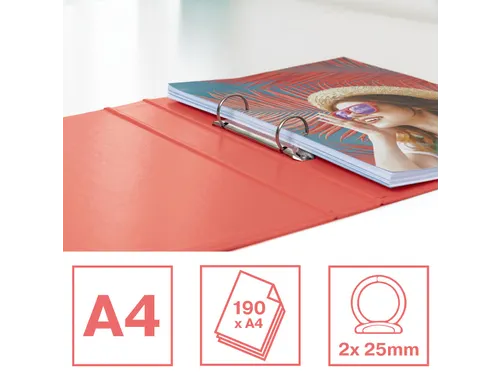 Colour'Breeze ringmap 2rings PP A4 harde kaft koraal